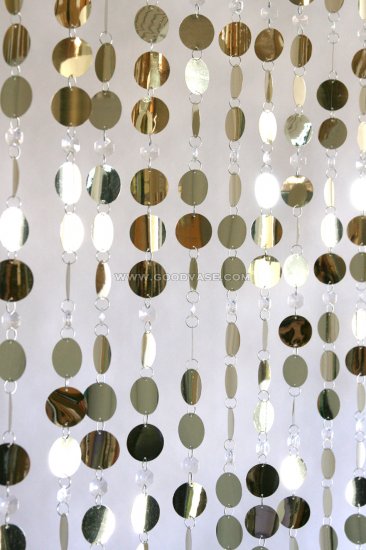 Metallic Circle Curtain- Gold - Click Image to Close