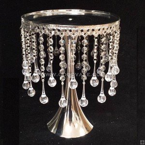 METAL CRYSTAL DROP CAKE STAND