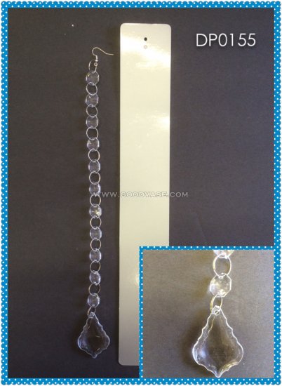 ACRYLIC BEAD CHAIN WITH DROP - Click Image to Close