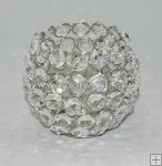 CRYSTAL BEADED ROUND BALL CANDLE HOLDER