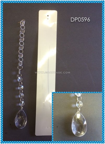 ACRYLIC BEAD CHAIN WITH DROP - Click Image to Close