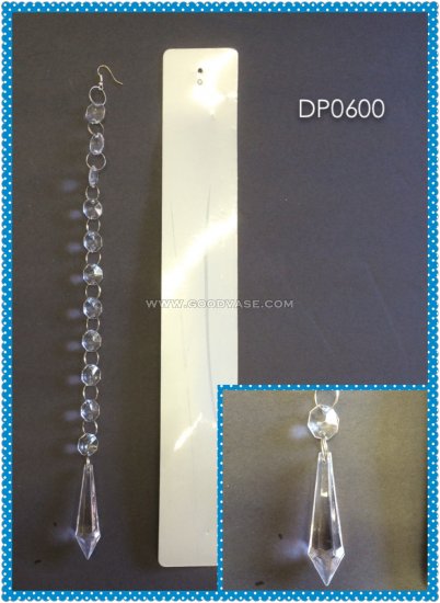 ACRYLIC BEAD CHAIN WITH DROP - Click Image to Close