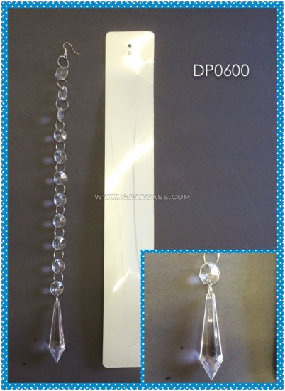 ACRYLIC BEAD CHAIN WITH DROP - Click Image to Close
