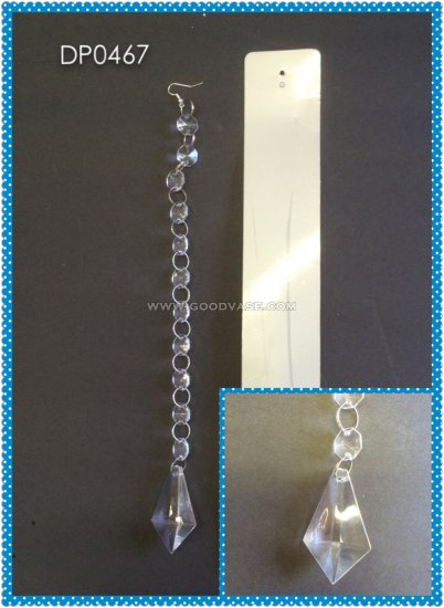 ACRYLIC BEAD CHAIN WITH DROP - Click Image to Close