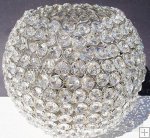 CRYSTAL BEADED ROUND BALL CANDLE HOLDER