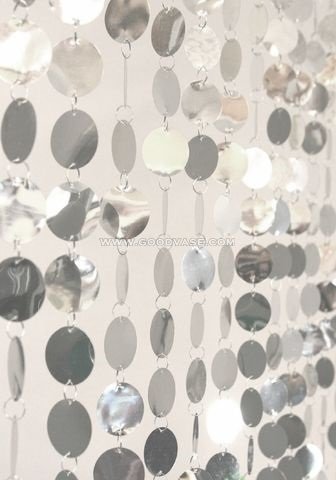 Metallic Circle Curtain- Silver - Click Image to Close