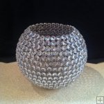 CRYSTAL BEADED ROUND BALL CANDLE HOLDER