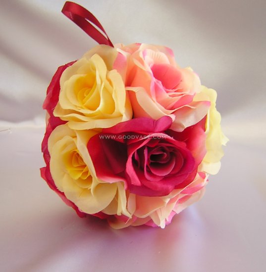 FLOWER KISSING BALL 7" - Click Image to Close