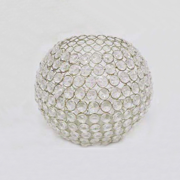CRYSTAL BEADED ROUND BALL CANDLE HOLDER