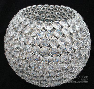 CRYSTAL BEADED ROUND BALL CANDLE HOLDER