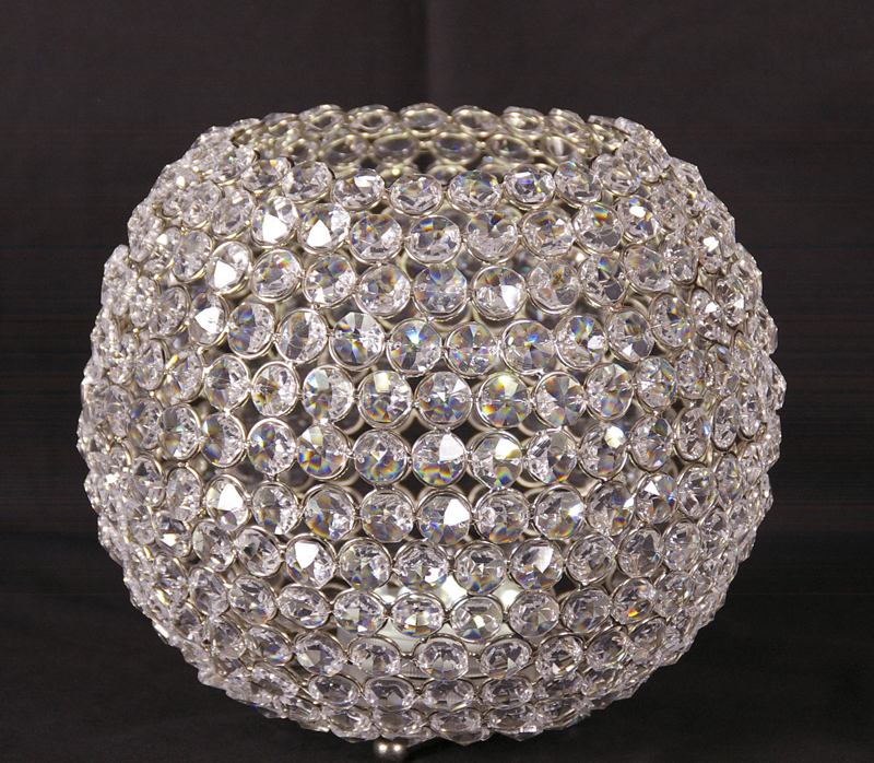 CRYSTAL BEADED ROUND BALL CANDLE HOLDER