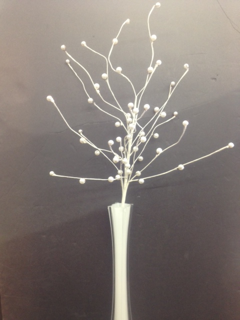 PD008 PEARL ON STICK-WHITE